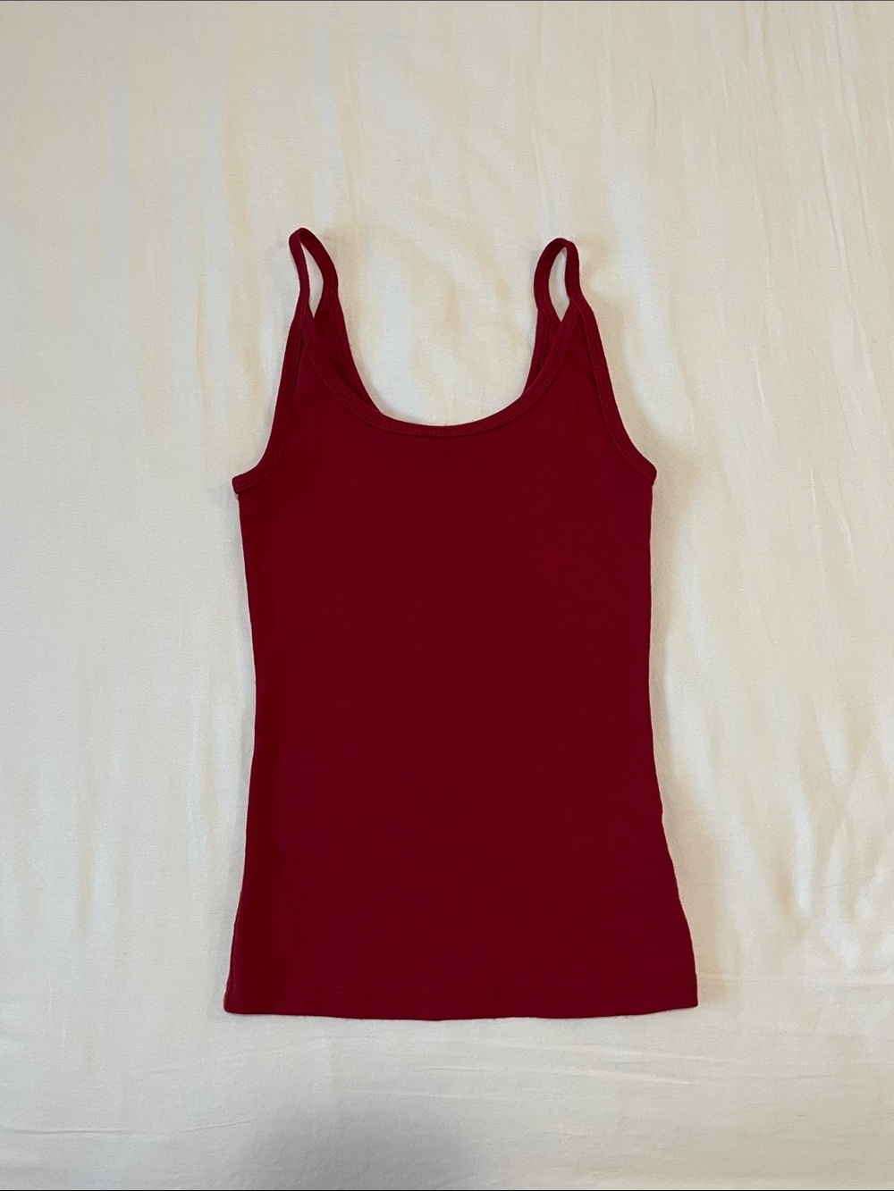 GAP Red Cotton Scoop Neck Tank Top